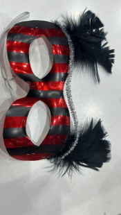  Feather Mask Red/black  Ns in Mubarak Al Kabeer